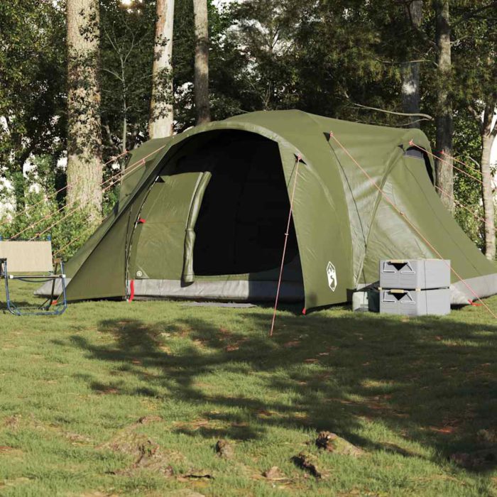 vidaXL Kuppeltelt for camping 6 personer olivengrønn vanntett