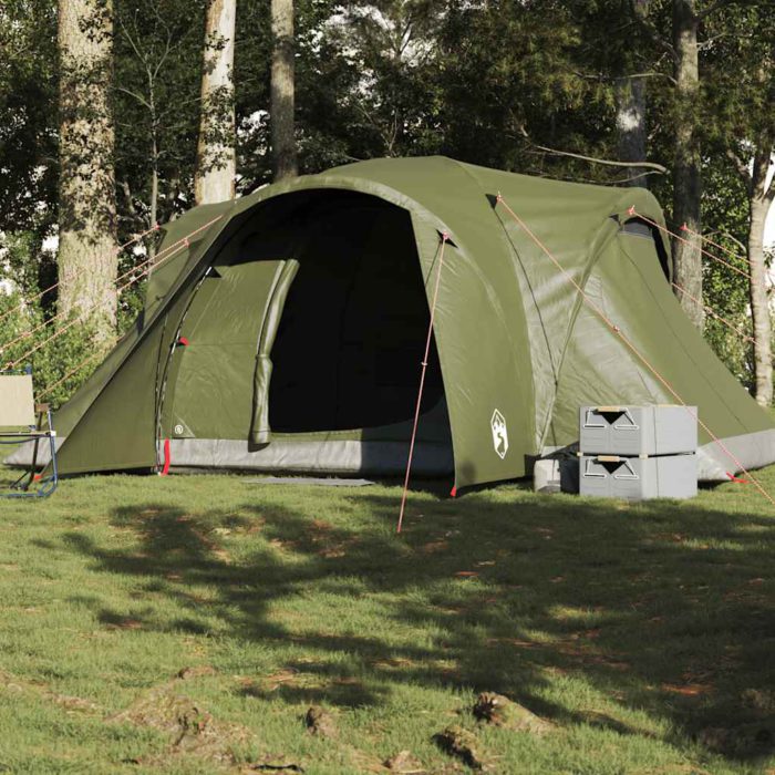 vidaXL Kuppeltelt for camping 6 personer olivengrønn vanntett