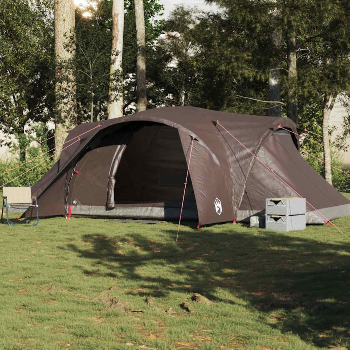 vidaXL Kuppeltelt for camping 6 personer brun vanntett