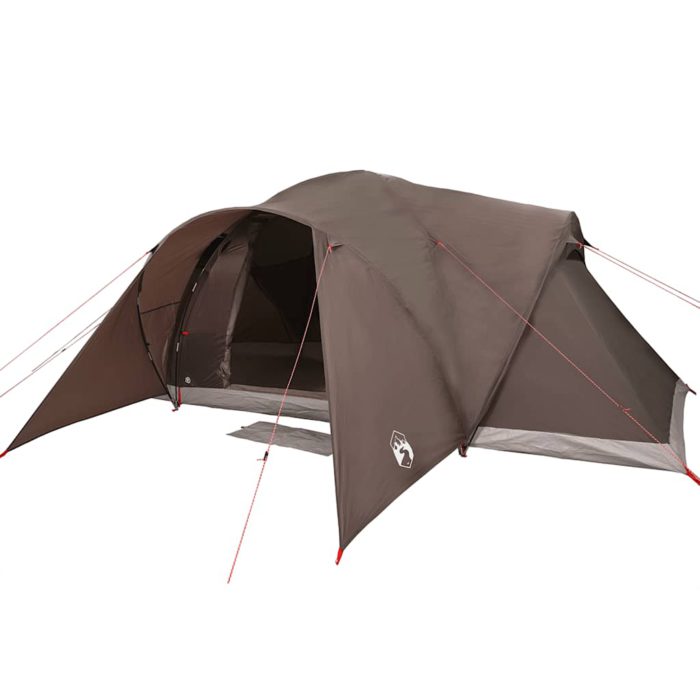 vidaXL Kuppeltelt for camping 6 personer brun vanntett