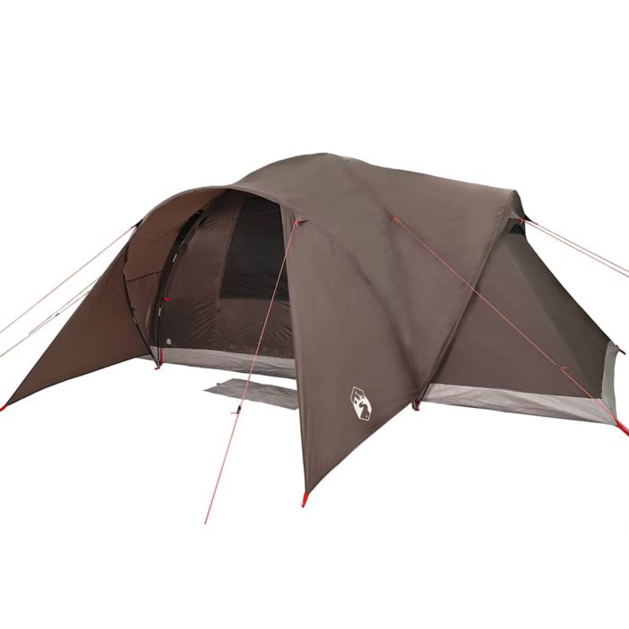vidaXL Kuppeltelt for camping 6 personer brun vanntett