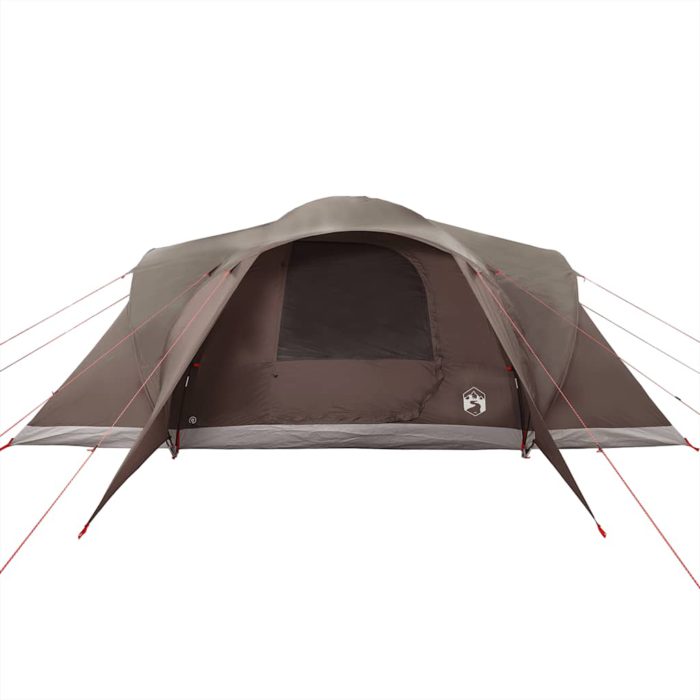 vidaXL Kuppeltelt for camping 6 personer brun vanntett