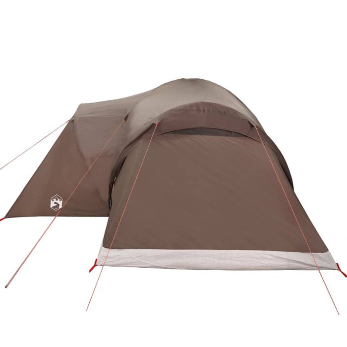 vidaXL Kuppeltelt for camping 6 personer brun vanntett