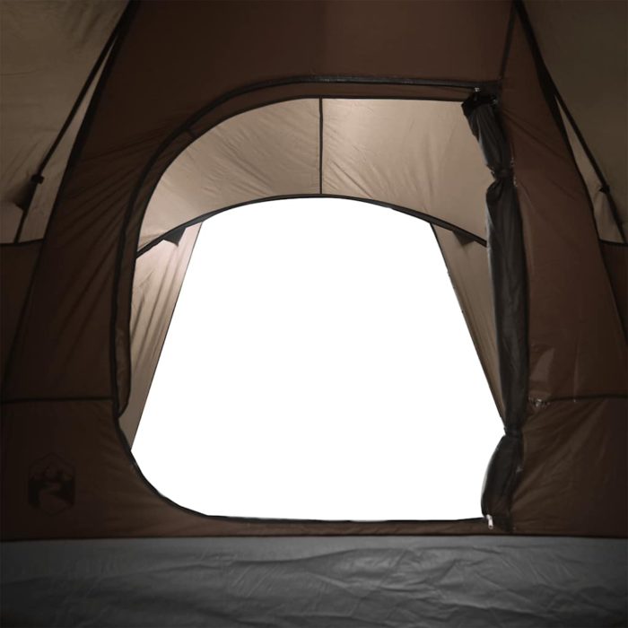 vidaXL Kuppeltelt for camping 6 personer brun vanntett
