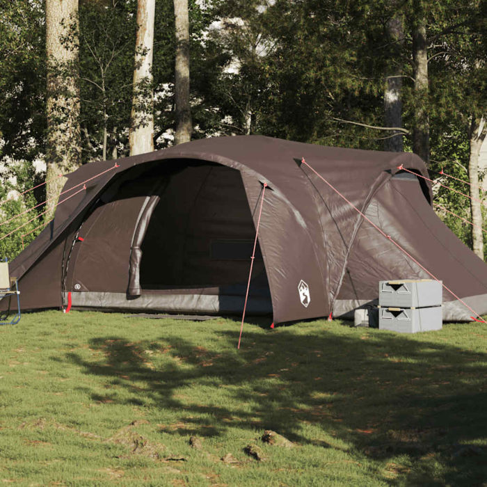 vidaXL Kuppeltelt for camping 6 personer brun vanntett