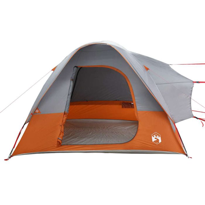 vidaXL Campingtelt 4 personer grå og oransje vanntett