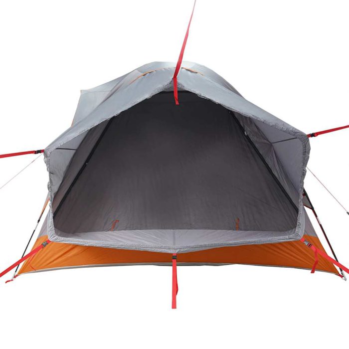 vidaXL Campingtelt 4 personer grå og oransje vanntett