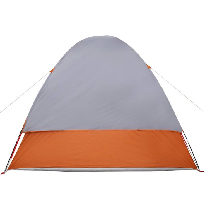 vidaXL Campingtelt 4 personer grå og oransje vanntett