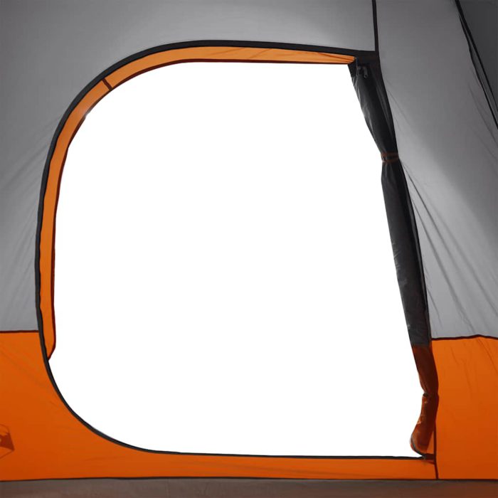 vidaXL Campingtelt 4 personer grå og oransje vanntett