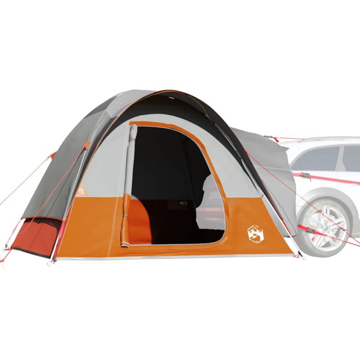 vidaXL Campingtelt 4 personer grå og oransje vanntett