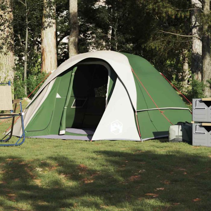 vidaXL Campingtelt 4 personer grønn vanntett