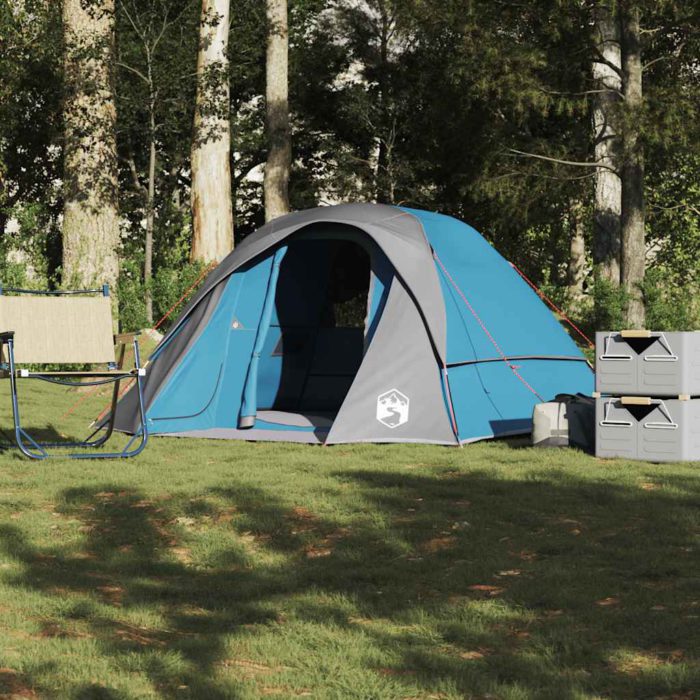 vidaXL Campingtelt 4 personer blå vanntett