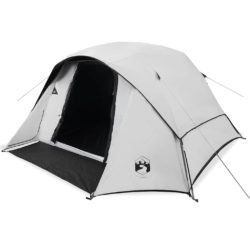 vidaXL Campingtelt hytte 4 personer hvit blendingsstoff vanntett
