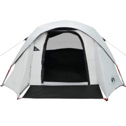 vidaXL Campingtelt hytte 4 personer hvit blendingsstoff vanntett