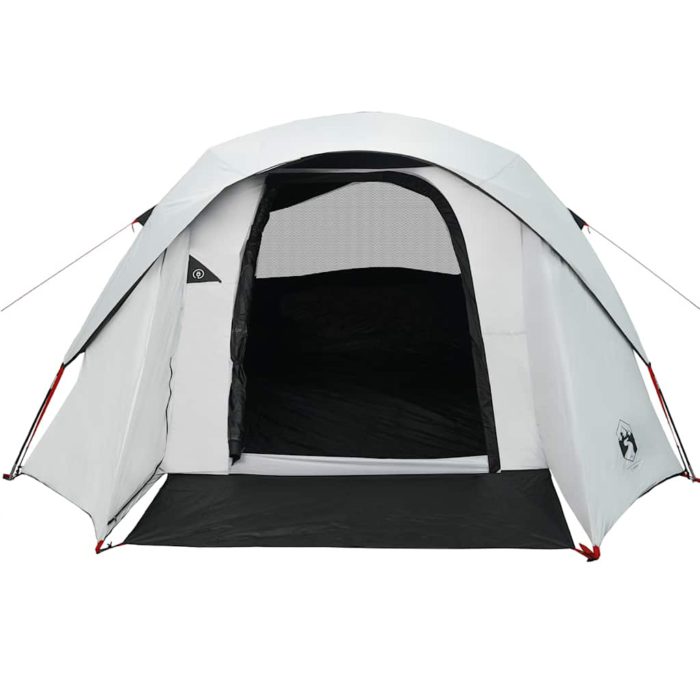 vidaXL Campingtelt hytte 4 personer hvit blendingsstoff vanntett