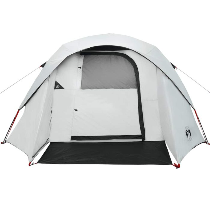 vidaXL Campingtelt hytte 4 personer hvit blendingsstoff vanntett