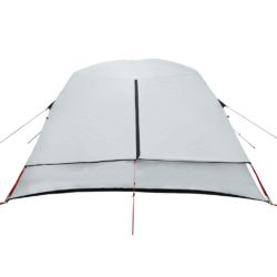vidaXL Campingtelt hytte 4 personer hvit blendingsstoff vanntett