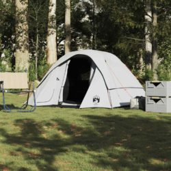 vidaXL Campingtelt hytte 4 personer hvit blendingsstoff vanntett