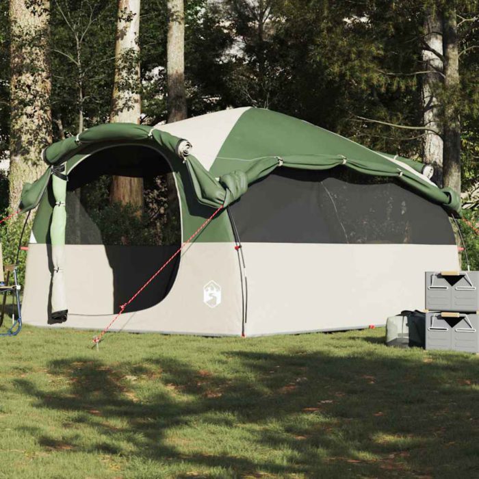 vidaXL Familietelt for camping 6 personer grønn vanntett