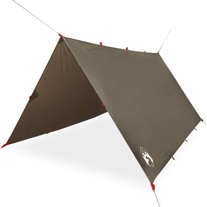 vidaXL Campingpresenning brun 306×306 cm vanntett