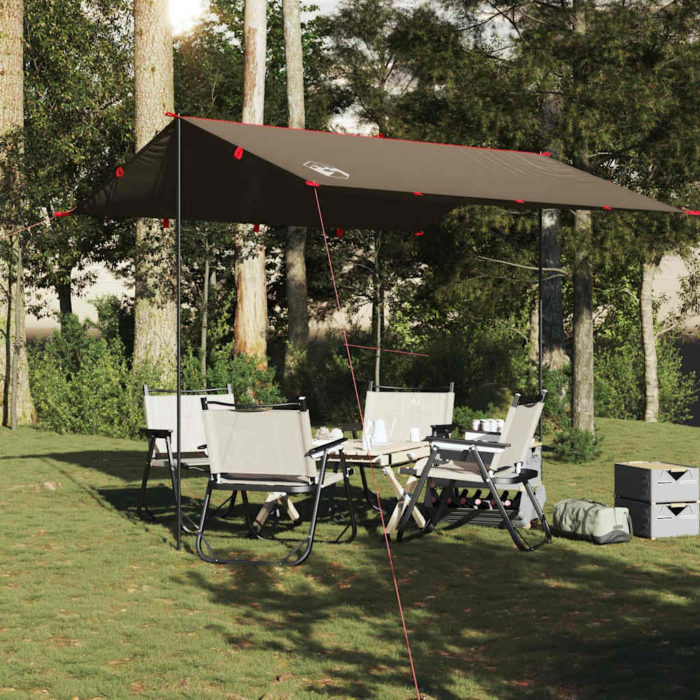 vidaXL Campingpresenning brun 306×306 cm vanntett