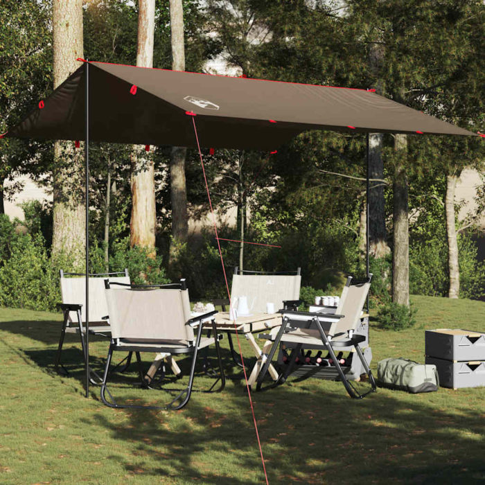 vidaXL Campingpresenning brun 306×306 cm vanntett