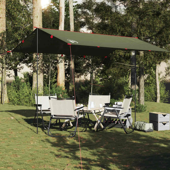 vidaXL Campingpresenning olivengrønn 366×306 cm vanntett