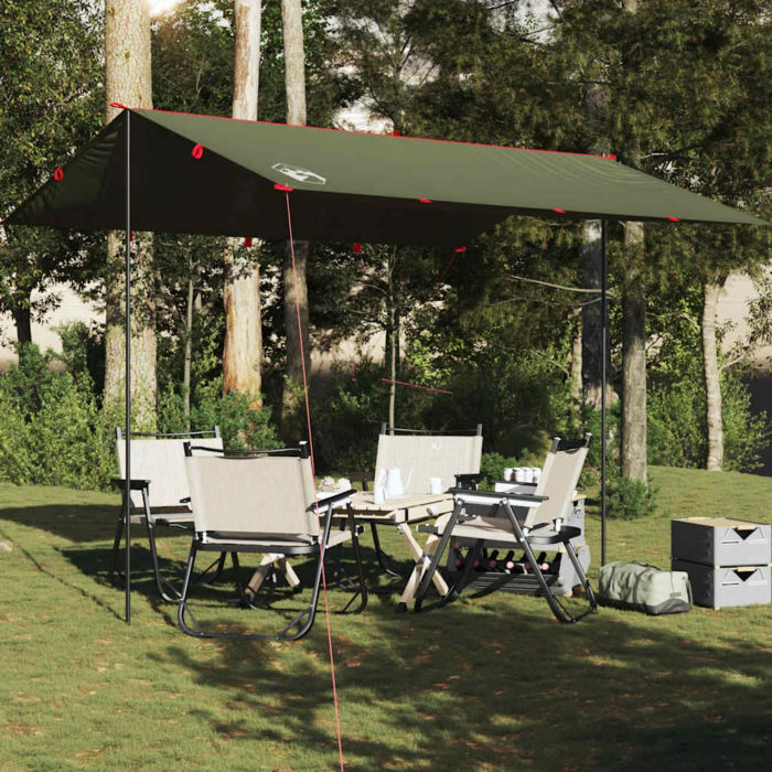 vidaXL Campingpresenning olivengrønn 366×306 cm vanntett