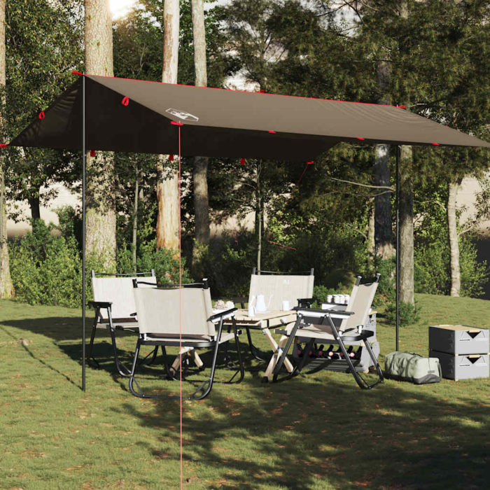 vidaXL Campingpresenning brun 406×306 cm vanntett