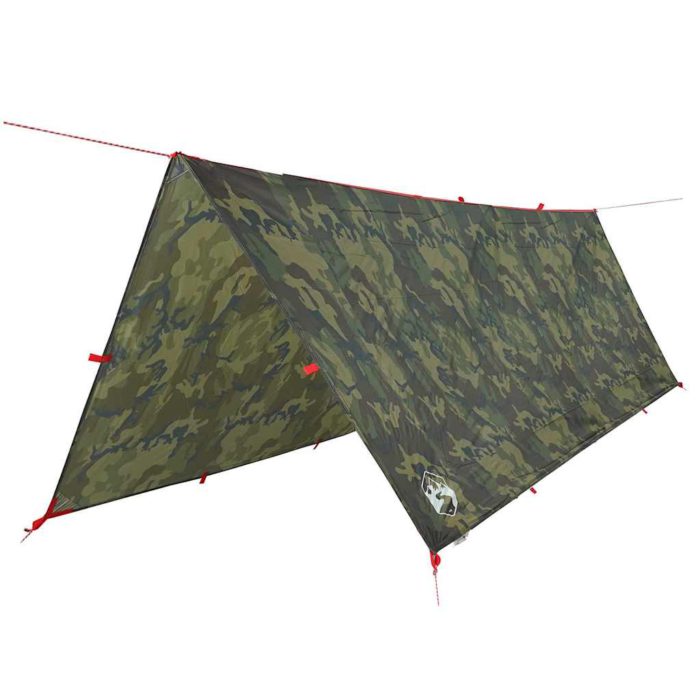 vidaXL Campingpresenning kamuflasje 406×306 cm vanntett