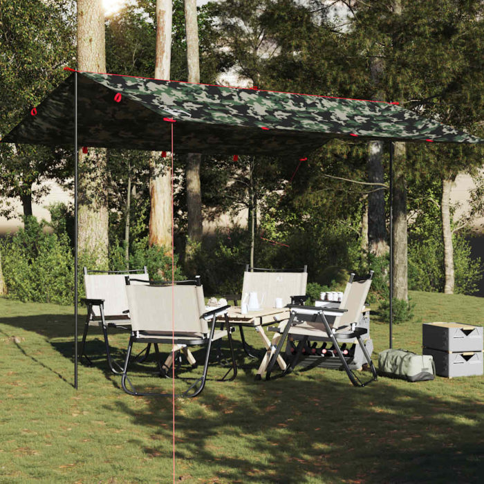 vidaXL Campingpresenning kamuflasje 406×306 cm vanntett