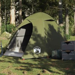 vidaXL Kuppeltelt for camping 2 personer olivengrønn vanntett