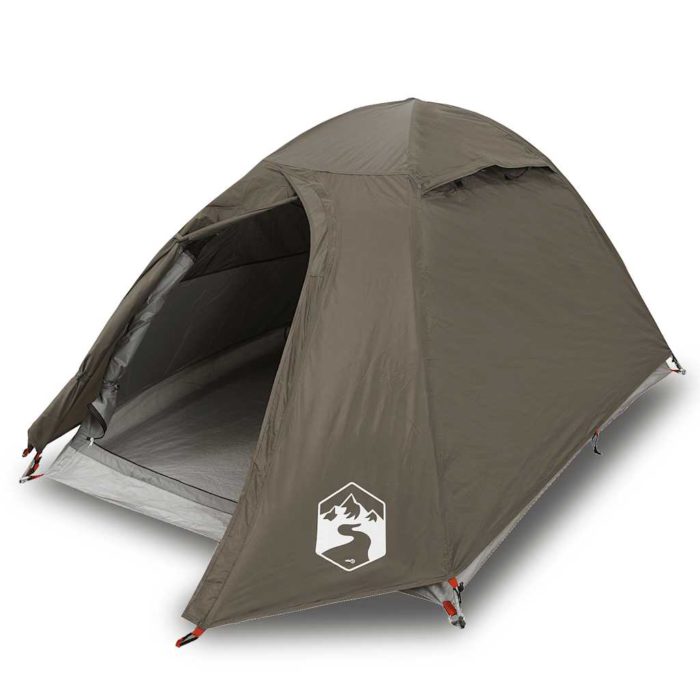 vidaXL Kuppeltelt for camping 2 personer brun vanntett