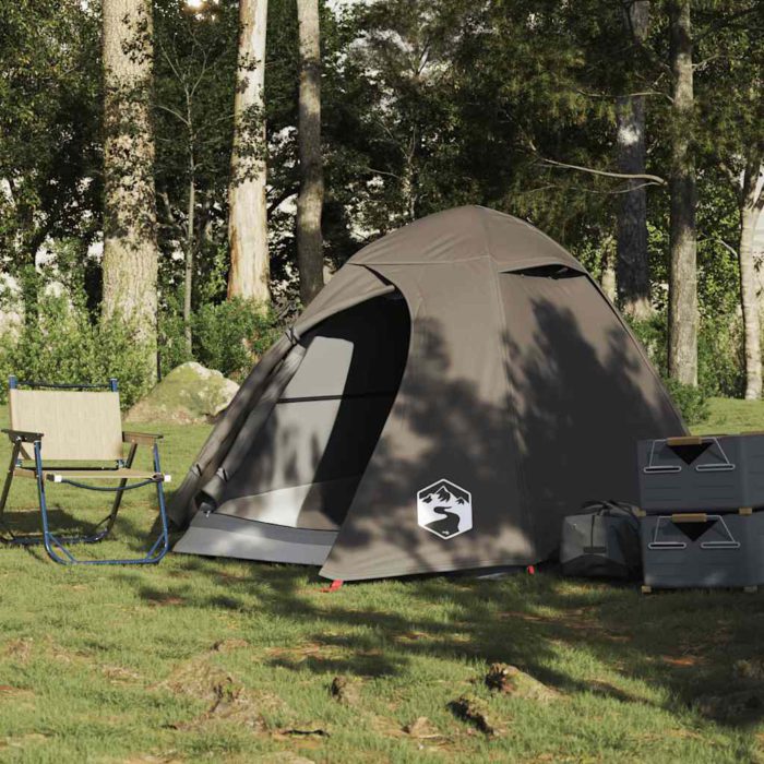 vidaXL Kuppeltelt for camping 2 personer brun vanntett