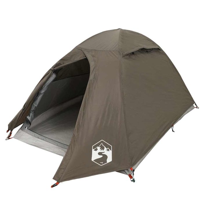vidaXL Kuppeltelt for camping 2 personer brun vanntett