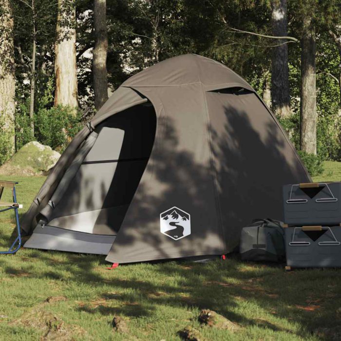 vidaXL Kuppeltelt for camping 2 personer brun vanntett