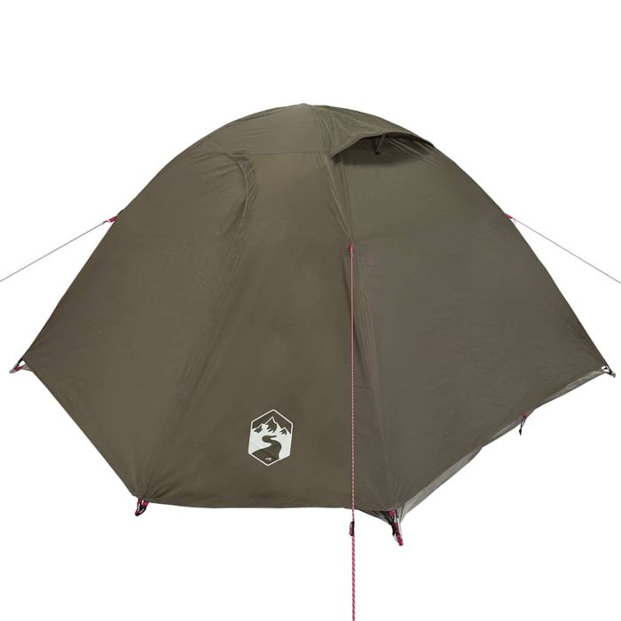 vidaXL Kuppeltelt for camping 3 personer brun vanntett