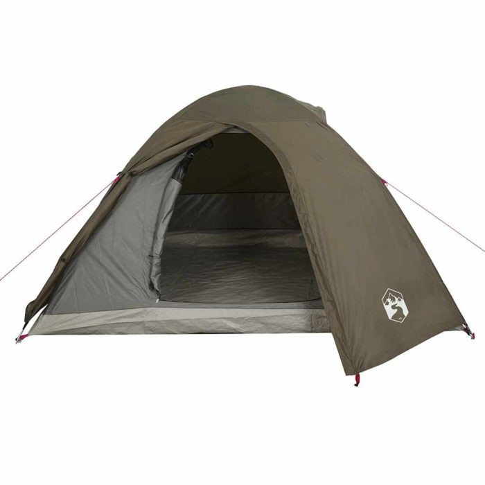 vidaXL Kuppeltelt for camping 3 personer brun vanntett