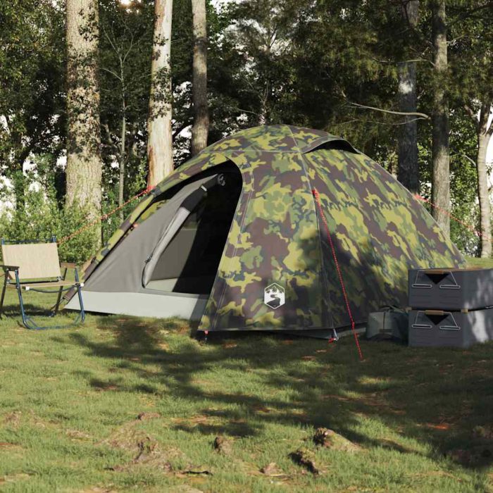 vidaXL Kuppeltelt for camping 3 personer kamuflasje vanntett