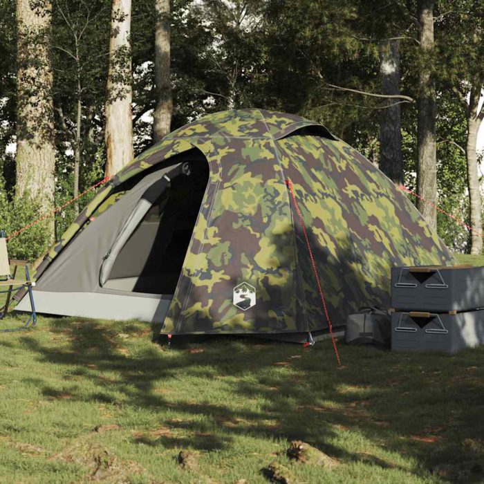 vidaXL Kuppeltelt for camping 3 personer kamuflasje vanntett