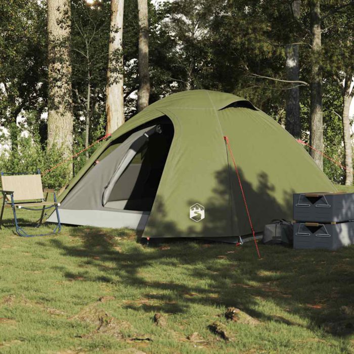 vidaXL Kuppeltelt for camping 4 personer olivengrønn vanntett
