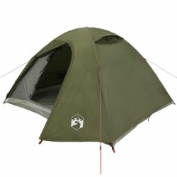 vidaXL Kuppeltelt for camping 4 personer olivengrønn vanntett