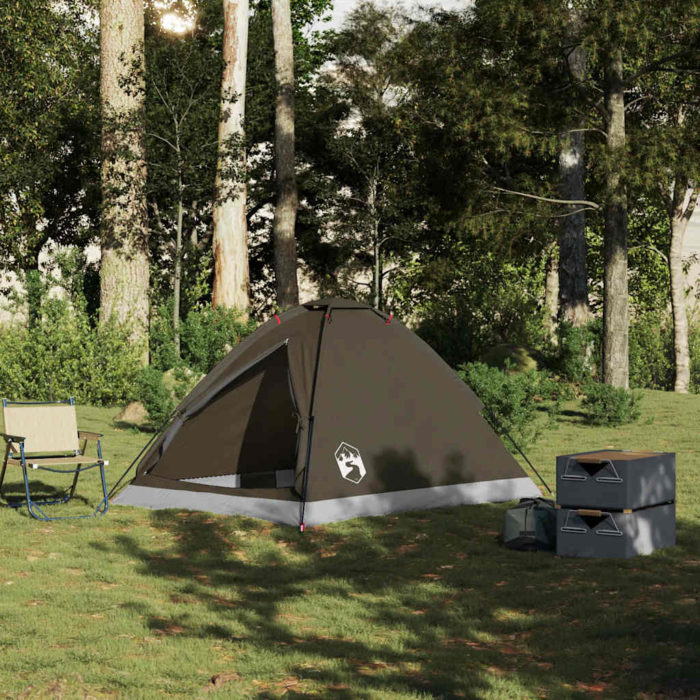 vidaXL Kuppeltelt for camping 2 personer brun vanntett