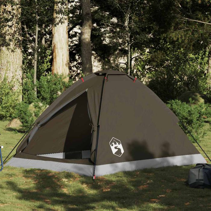 vidaXL Kuppeltelt for camping 2 personer brun vanntett