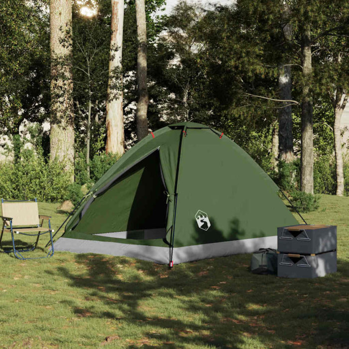 vidaXL Kuppeltelt for camping 4 personer olivengrønn vanntett