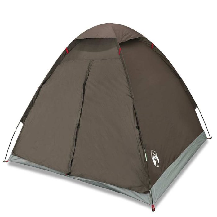 vidaXL Kuppeltelt for camping 4 personer brun vanntett