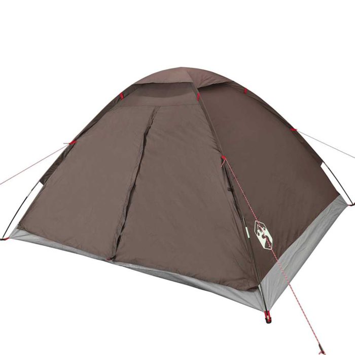vidaXL Kuppeltelt for camping 4 personer brun vanntett