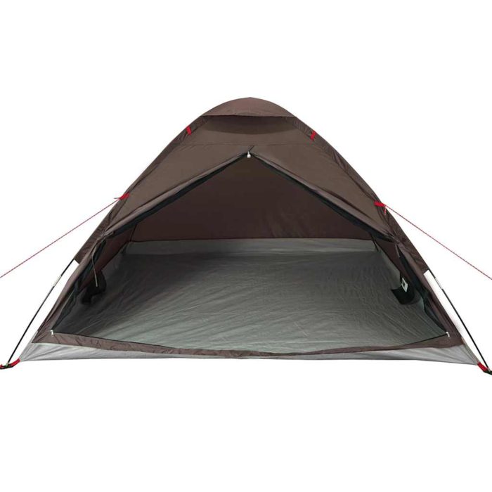 vidaXL Kuppeltelt for camping 4 personer brun vanntett