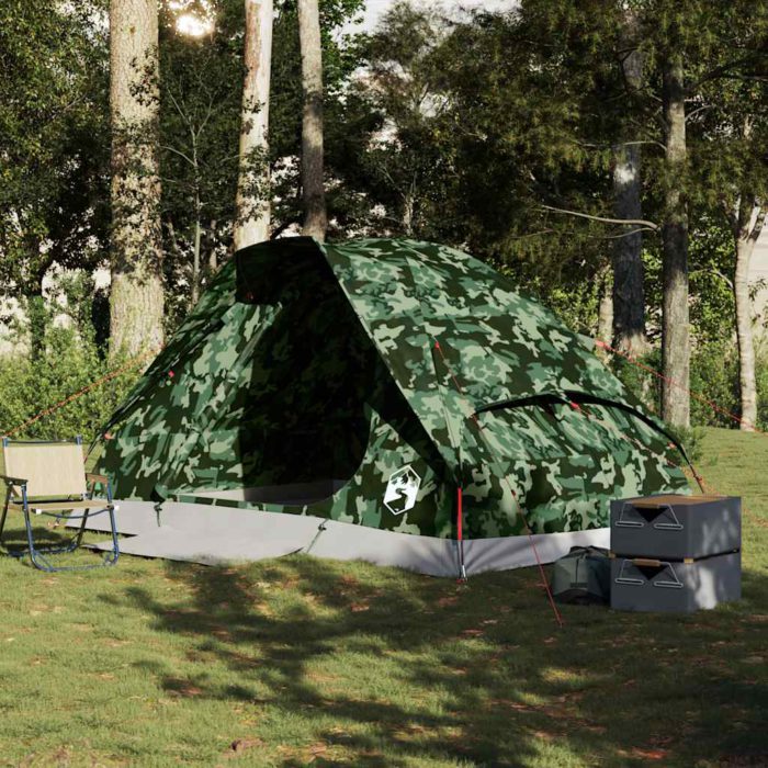 vidaXL Kuppeltelt for camping 4 personer kamuflasje vanntett