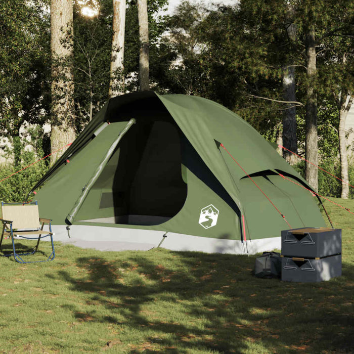 vidaXL Kuppeltelt for camping 6 personer olivengrønn vanntett